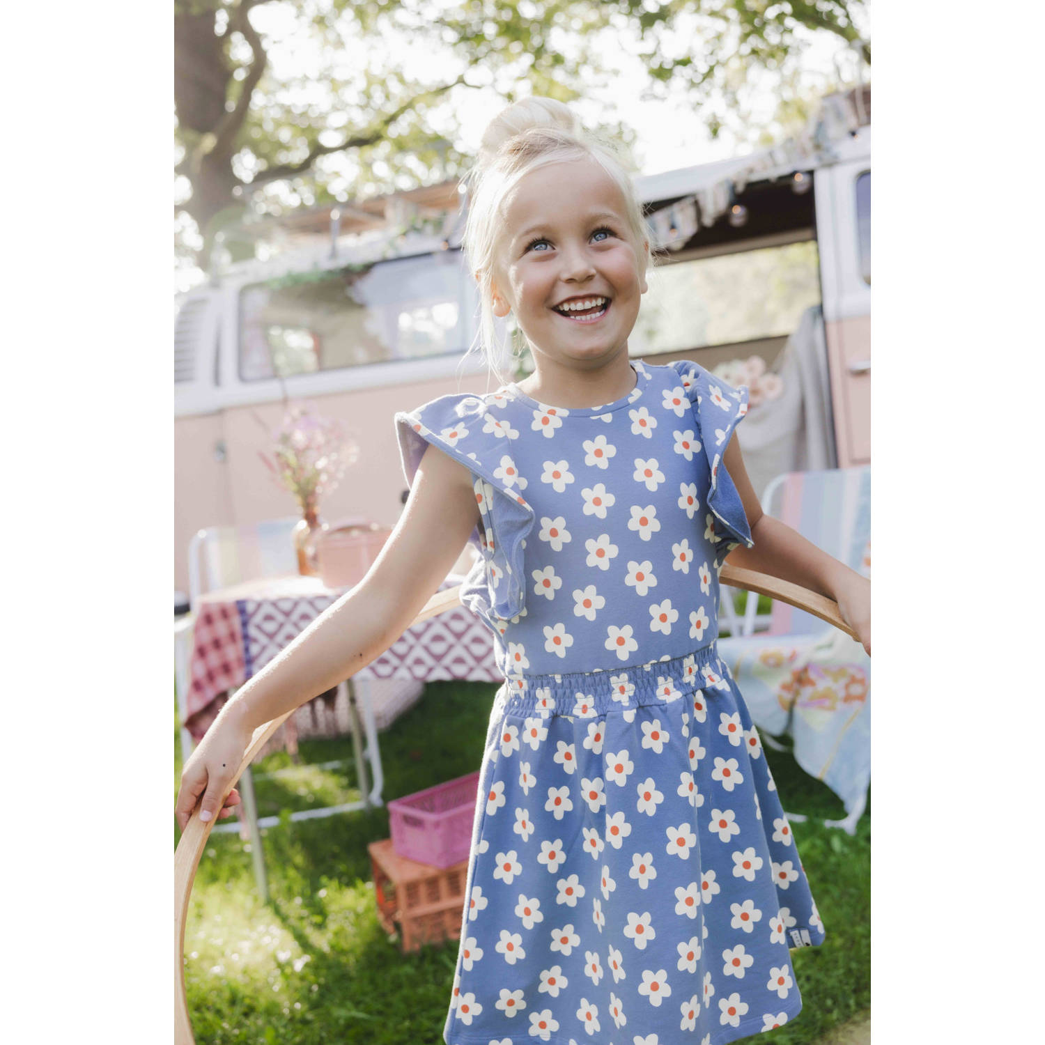 LOOXS little korte jurk blauw