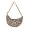 Sarlini doorgestikte crossbody tas met panterprint beige/zwart