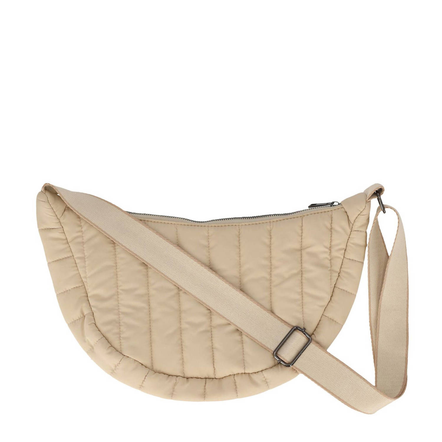 Sarlini doorgestikte crossbody tas beige