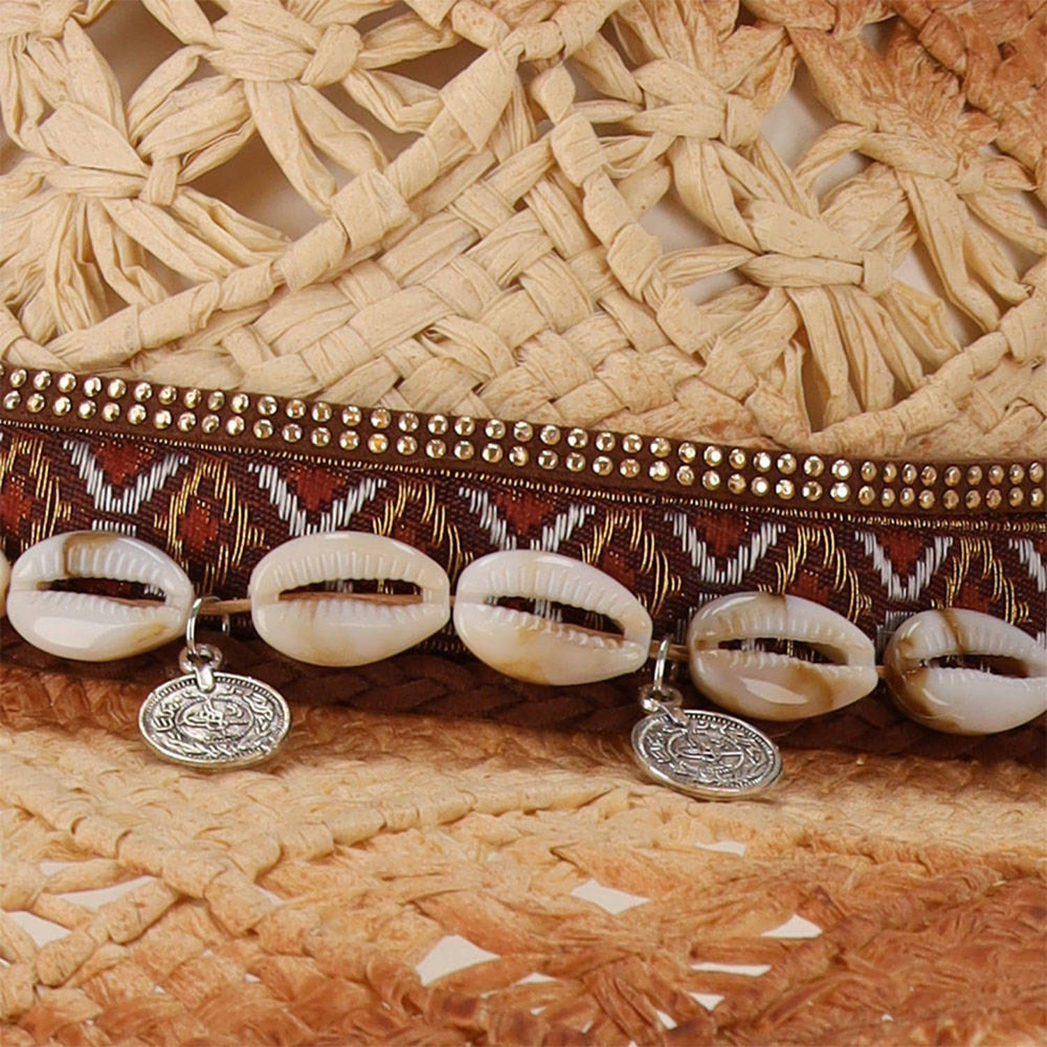 Sarlini crochet cowboyhoed naturel bruin