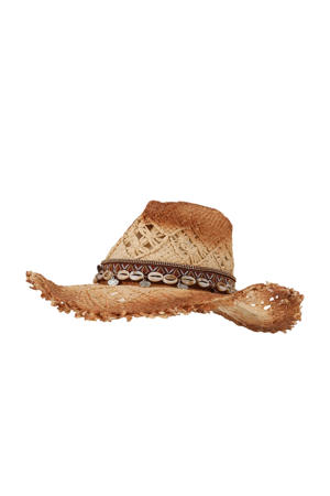 crochet cowboyhoed naturel/bruin