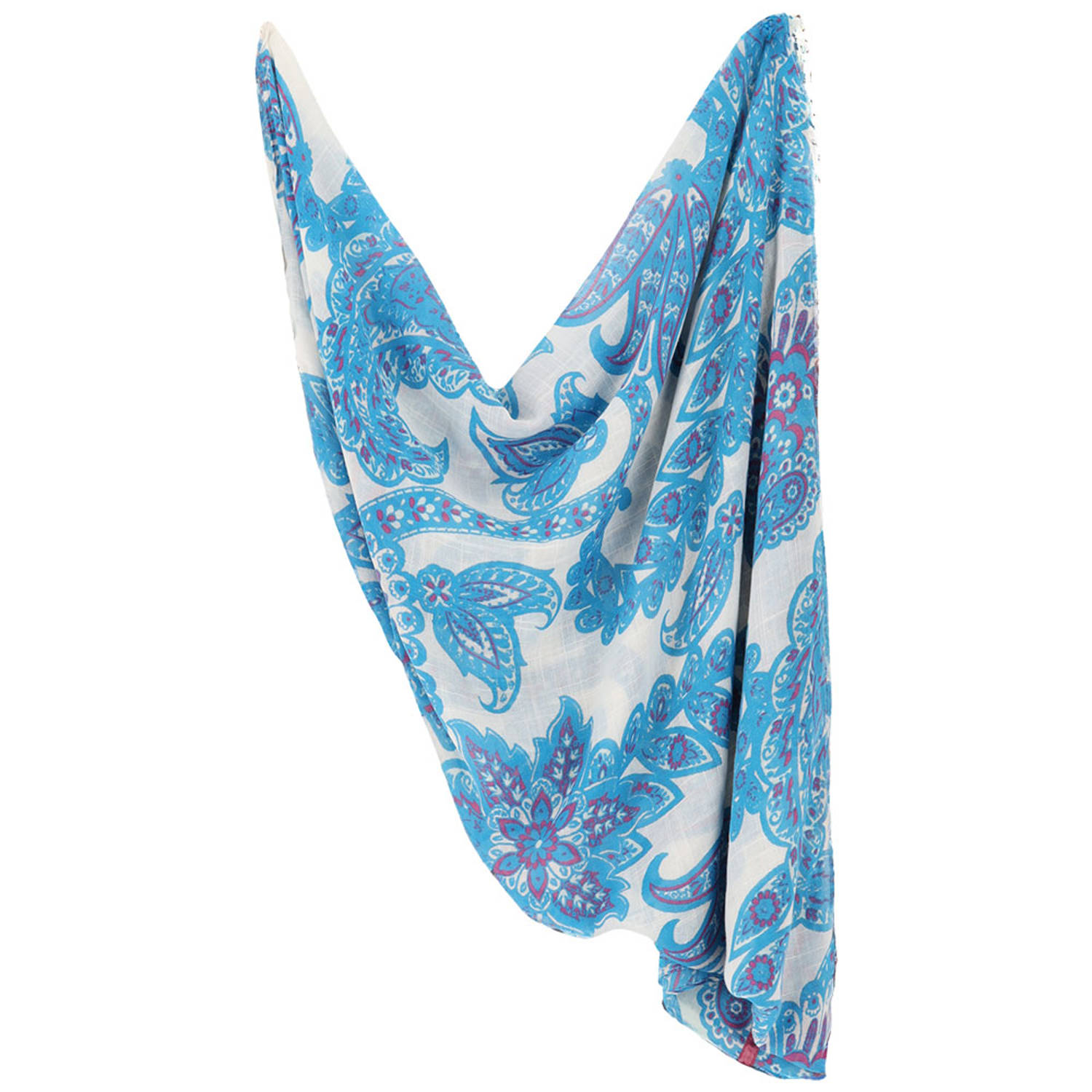 Sarlini sjaal met paisley print blauw