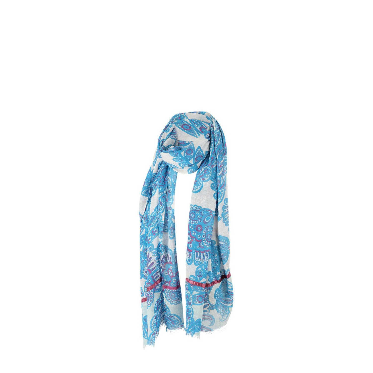 Sarlini sjaal met paisley print blauw