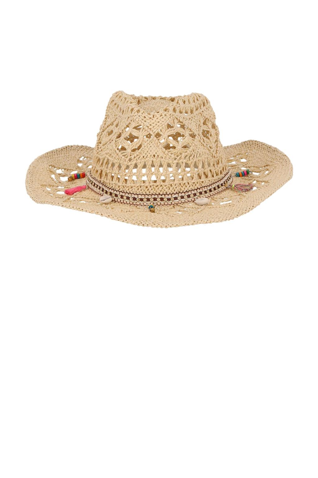 Sarlini gehaakte cowboyhoed naturel