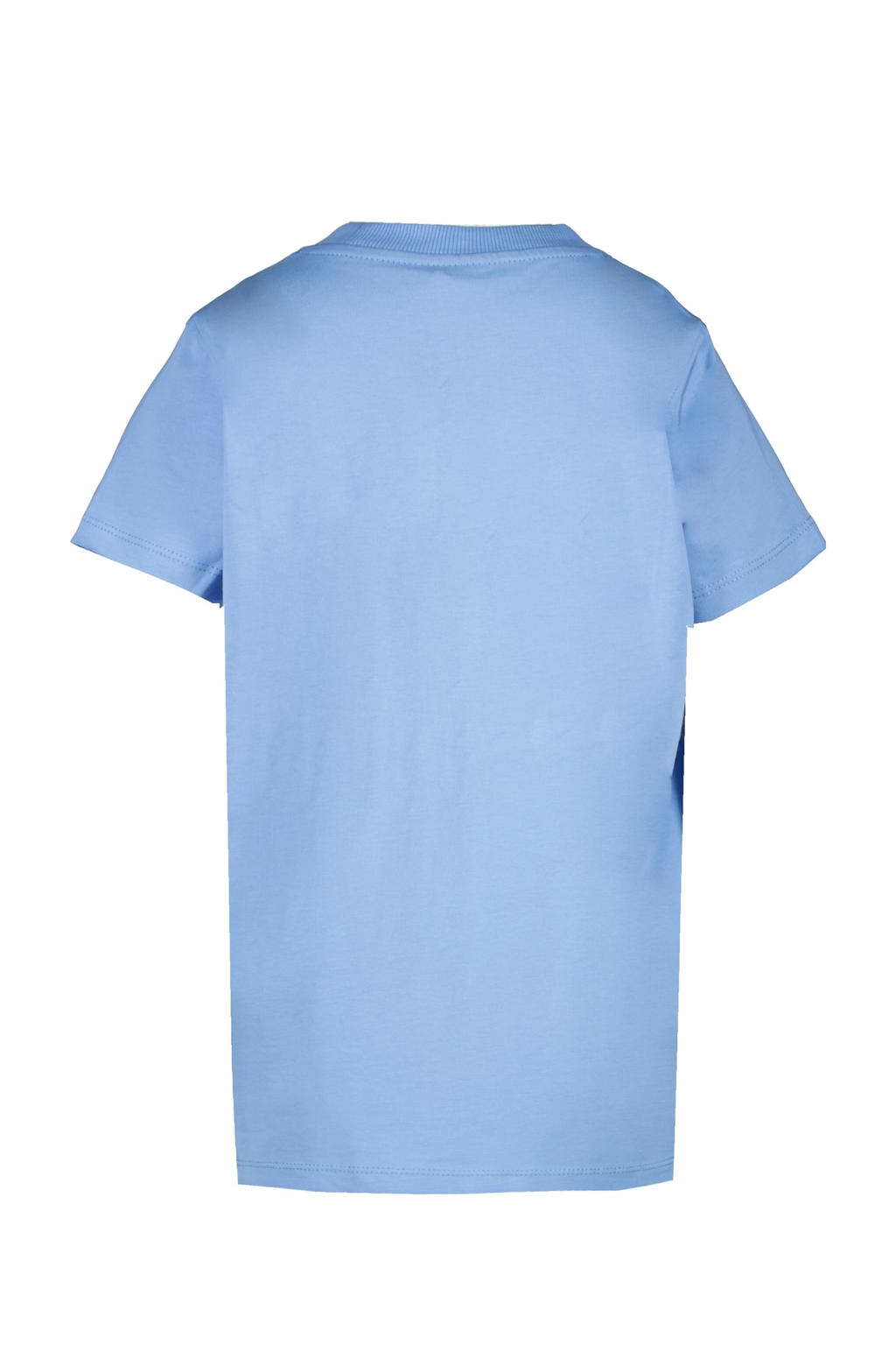 Lichtblauw, wit en gele meisjes Cars T-shirt van katoen met printopdruk, korte mouwen en ronde hals