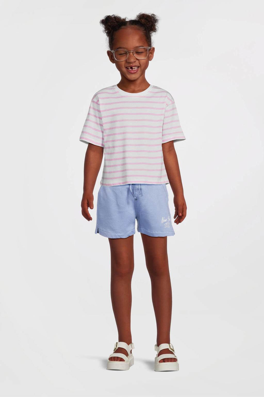 Lilakleurige meisjes Cars sweatshort van katoen met elastische tailleband met koord en tekst print