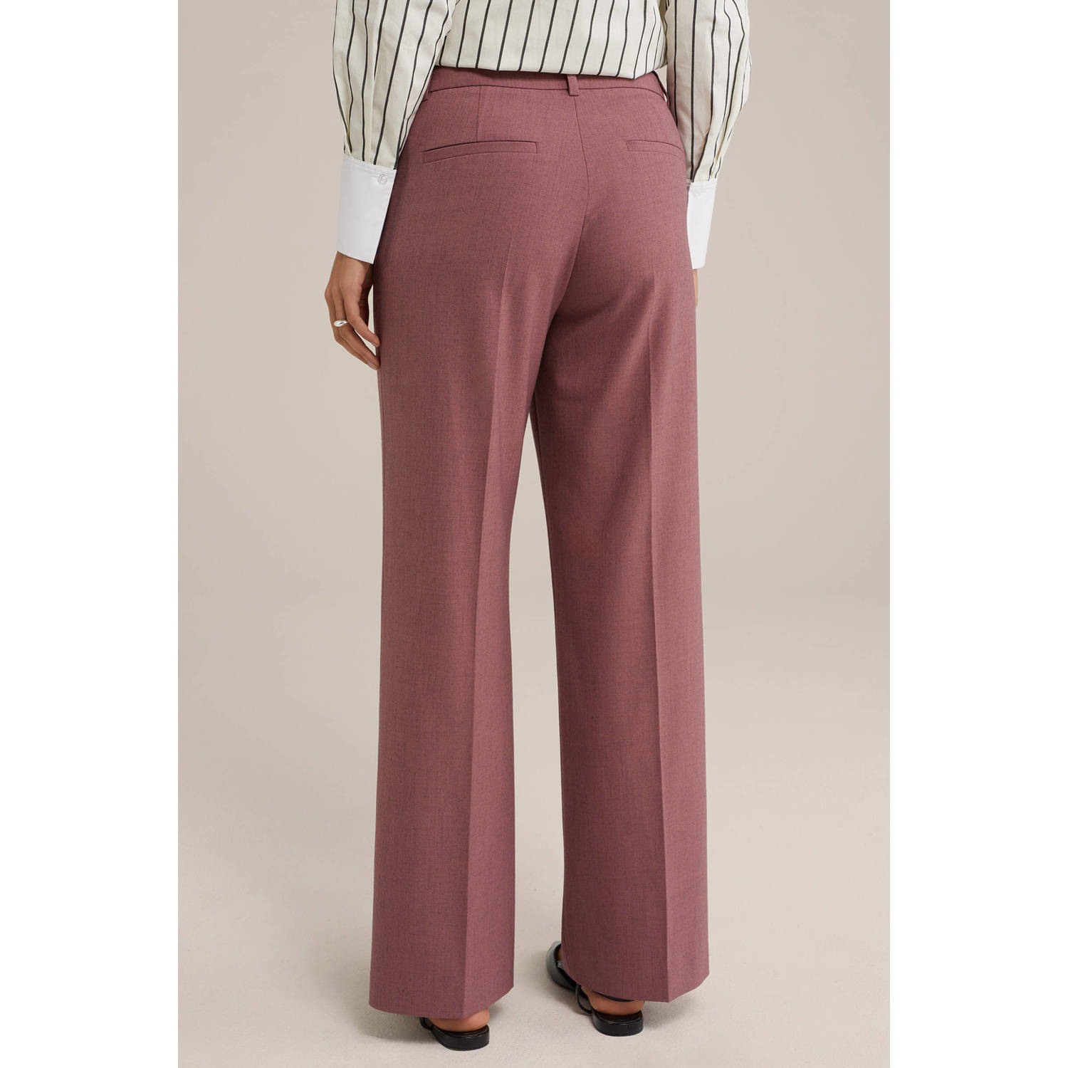WE Fashion regular waist pantalon donkerrood