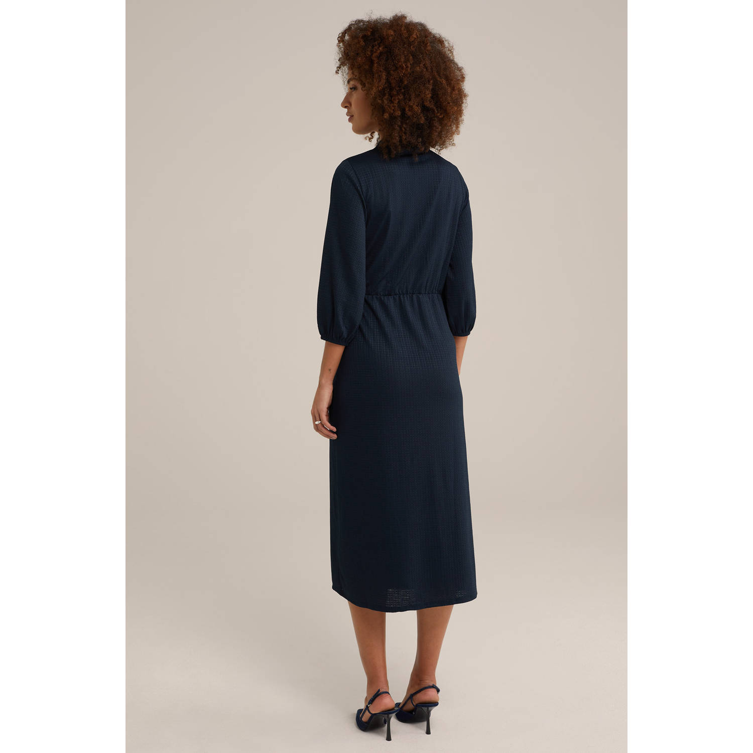 WE Fashion wikkel- overslagjurk donkerblauw