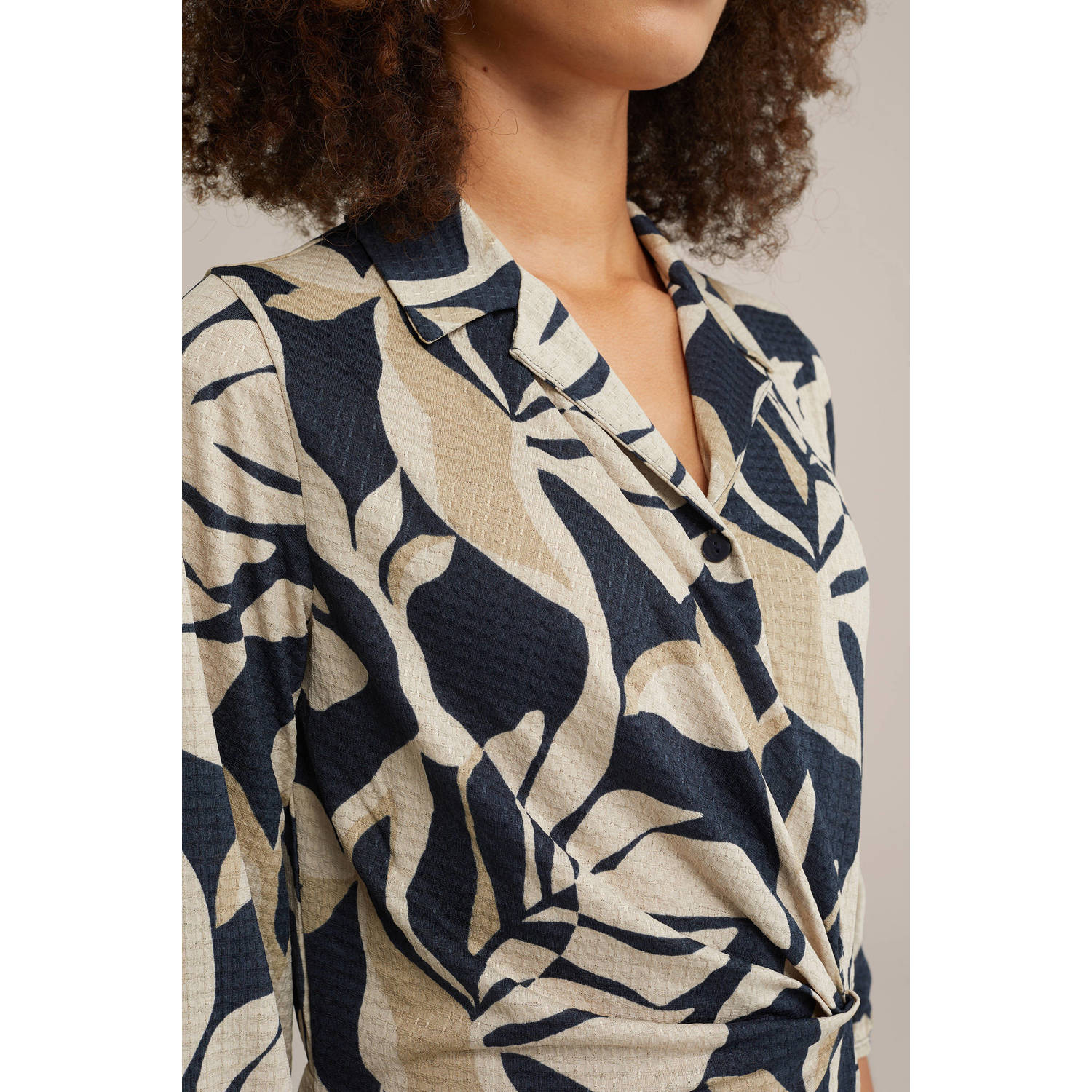 WE Fashion wikkel- overslagjurk beige