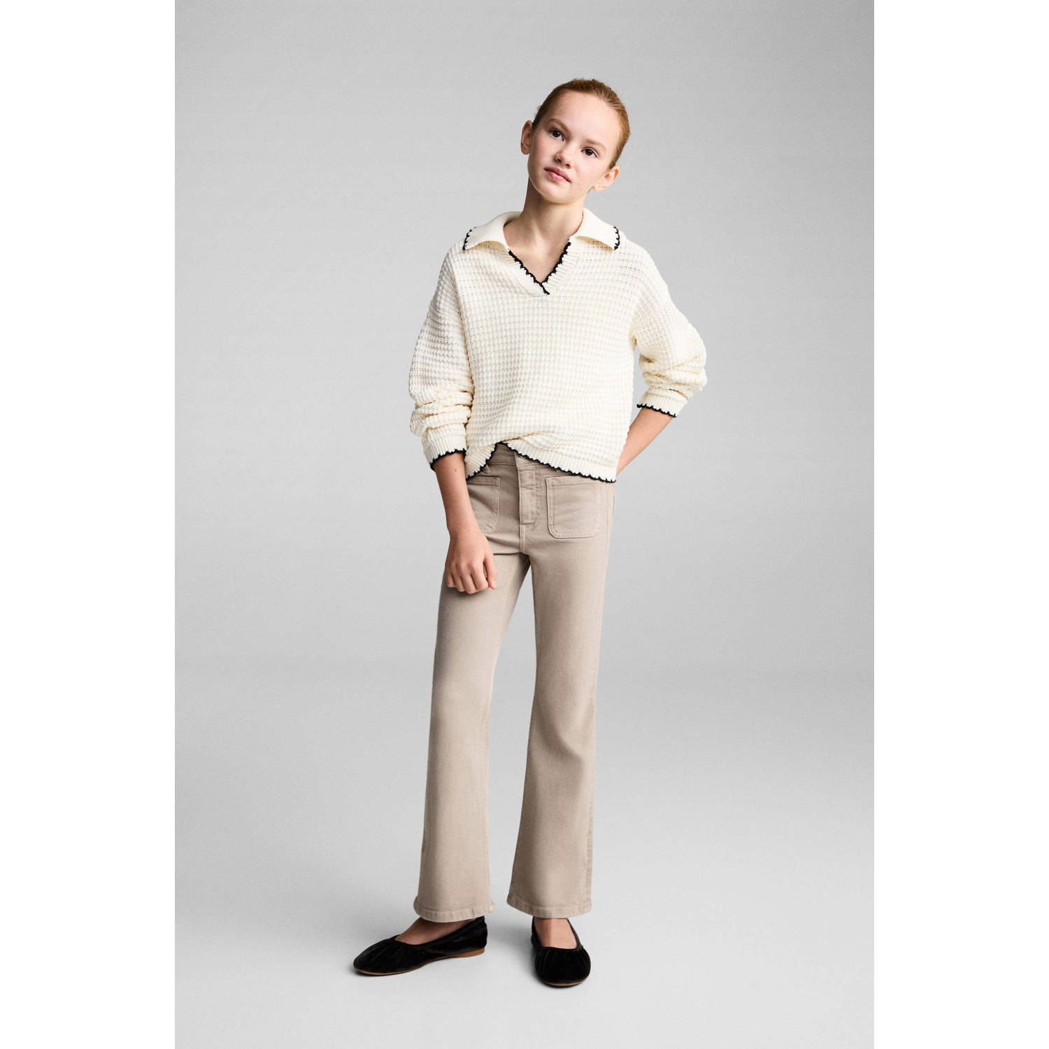 Mango Kids flared jeans lichtbruin
