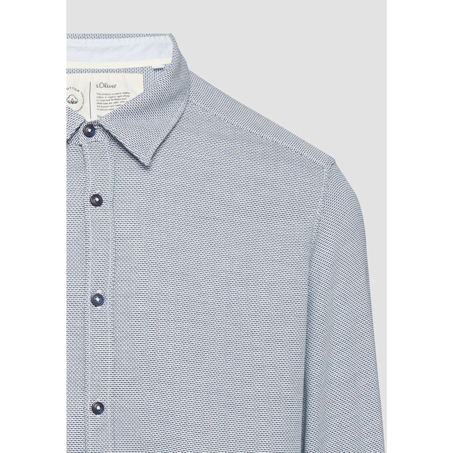 s.Oliver casual overhemd grijsblauw