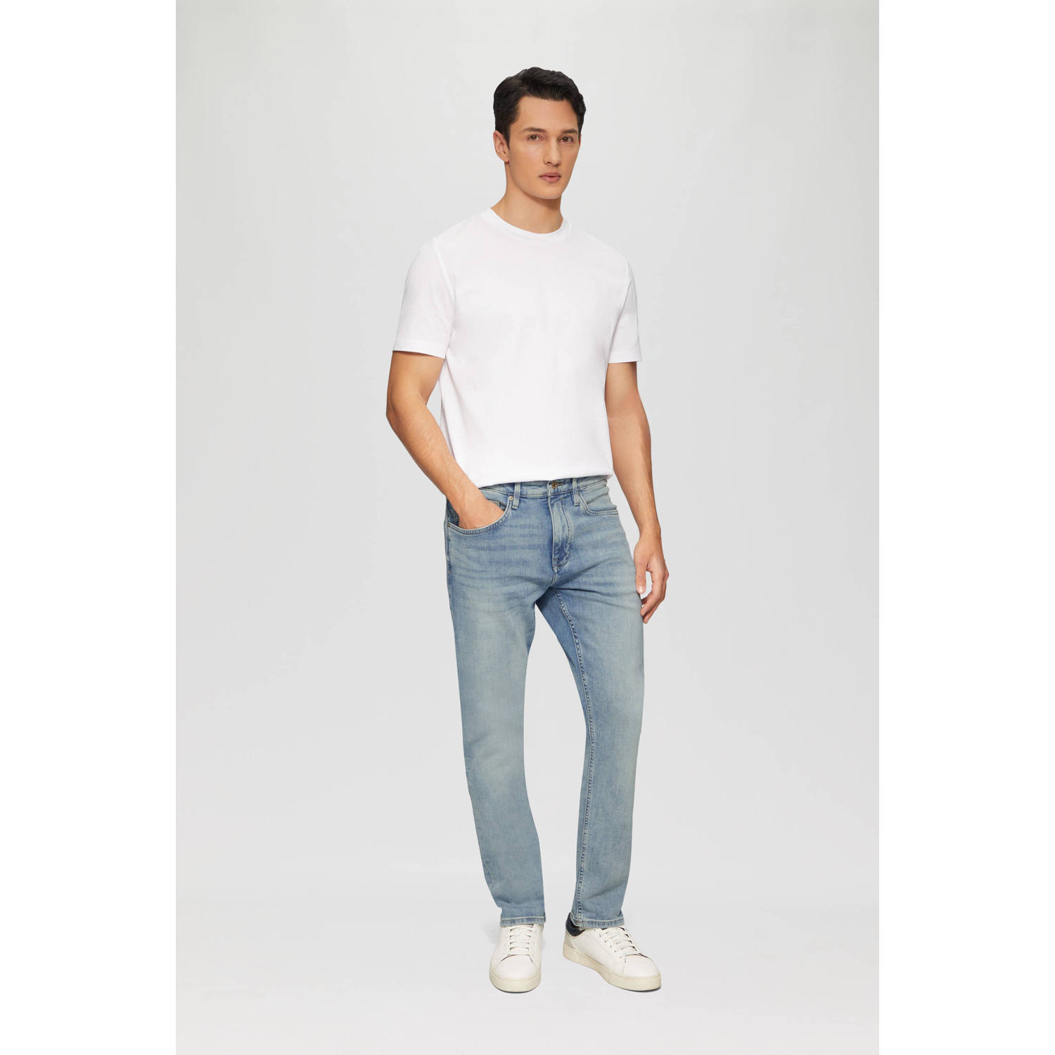 S.Oliver Slim fit jeans in middenblauwe wassing