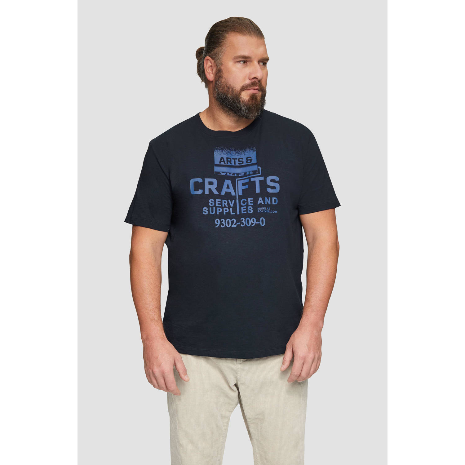 S.Oliver Big Size T-shirt donkerblauw