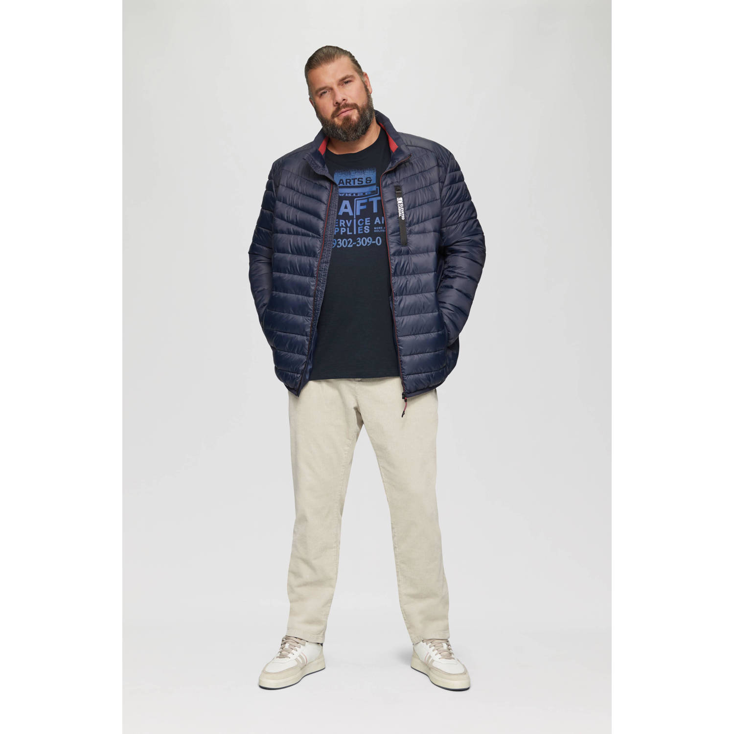 s.Oliver Big Size T-shirt donkerblauw