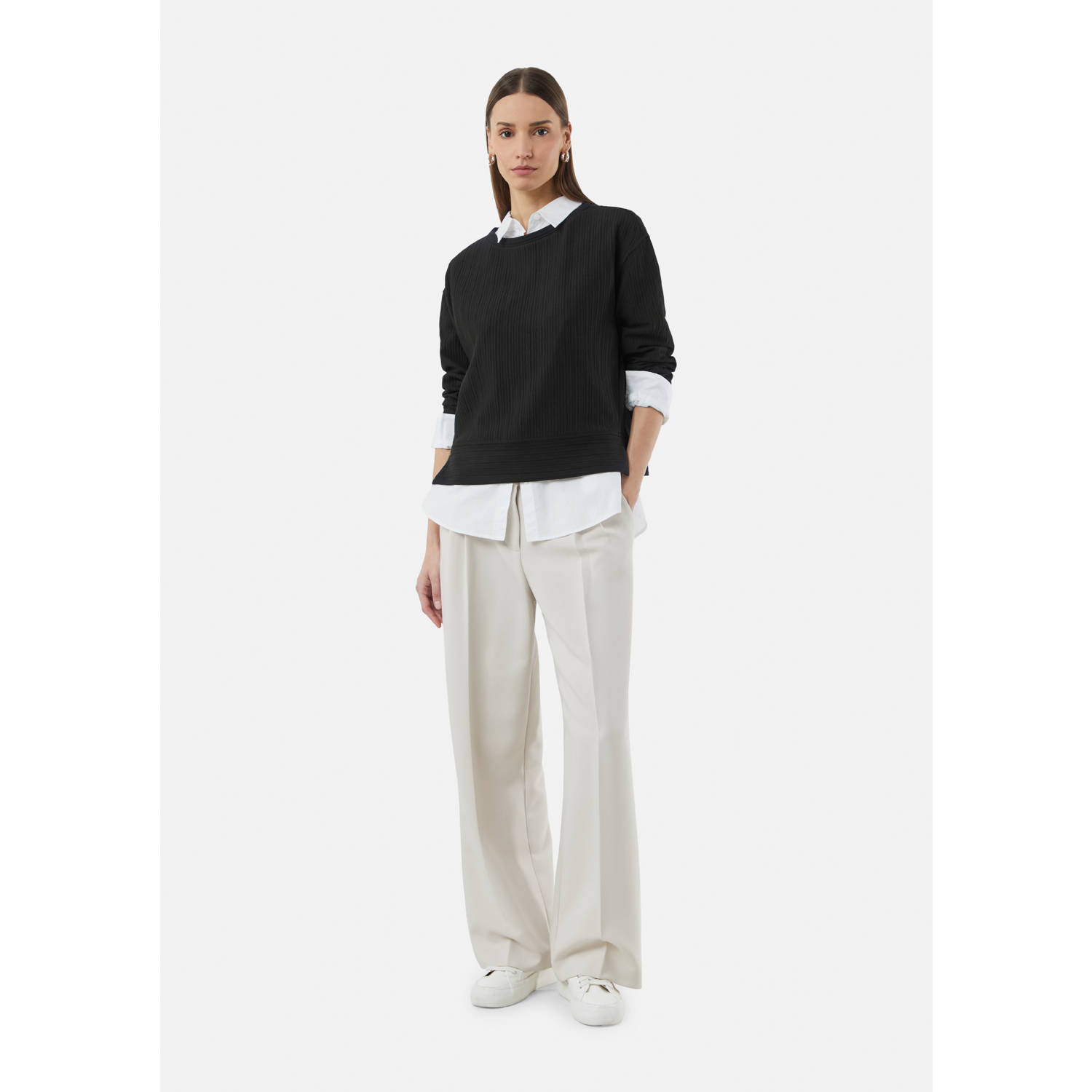 comma casual identity sweater zwart