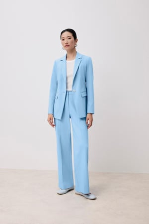 straight regular waist pantalon lichtblauw