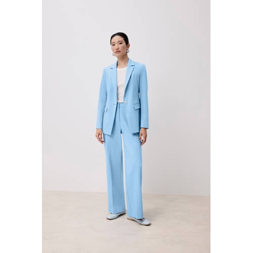 comma straight regular waist pantalon lichtblauw afbeelding