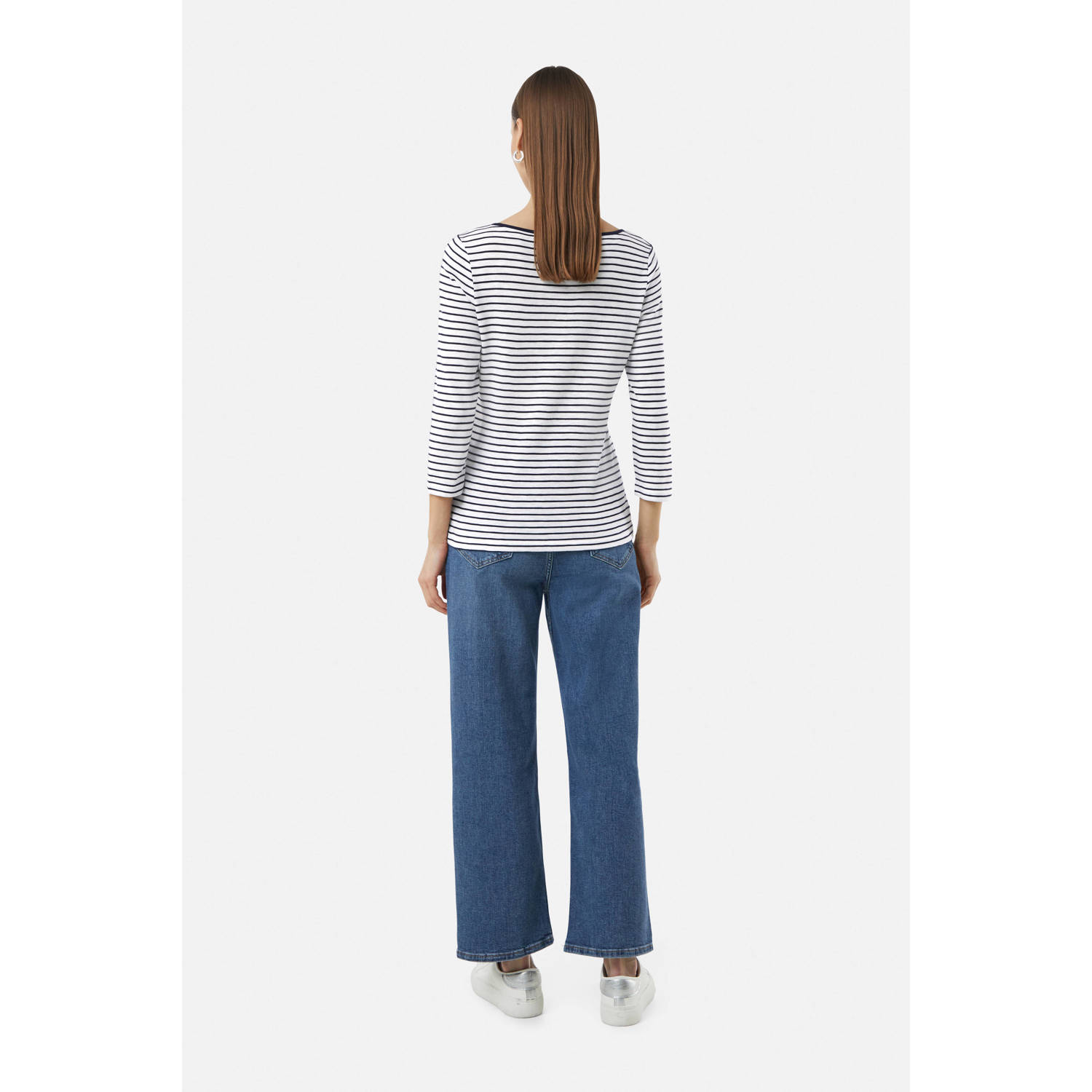 comma casual identity top donkerblauw