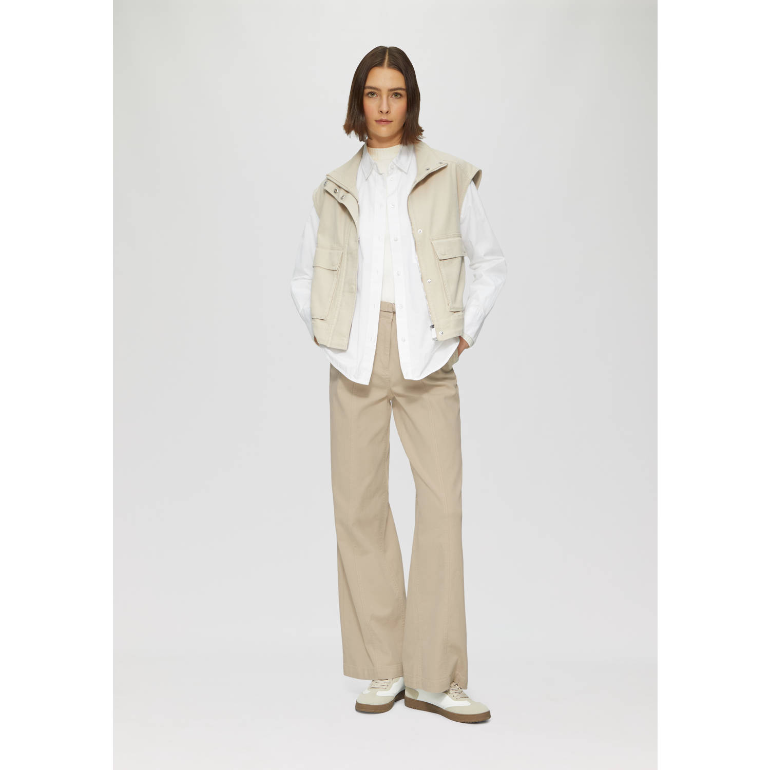 S.Oliver high waist wide leg jeans beige