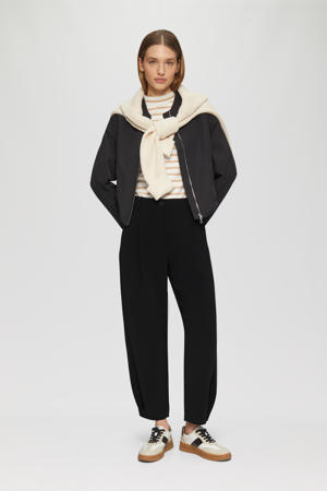 regular waist broek zwart