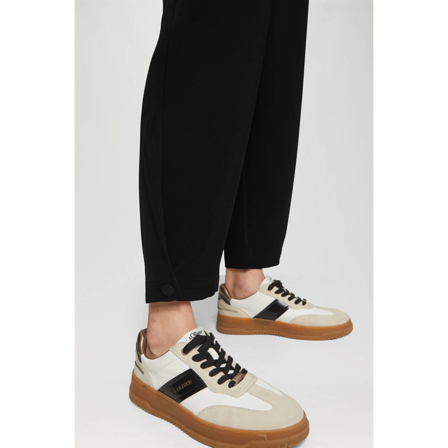 s.Oliver regular waist broek zwart