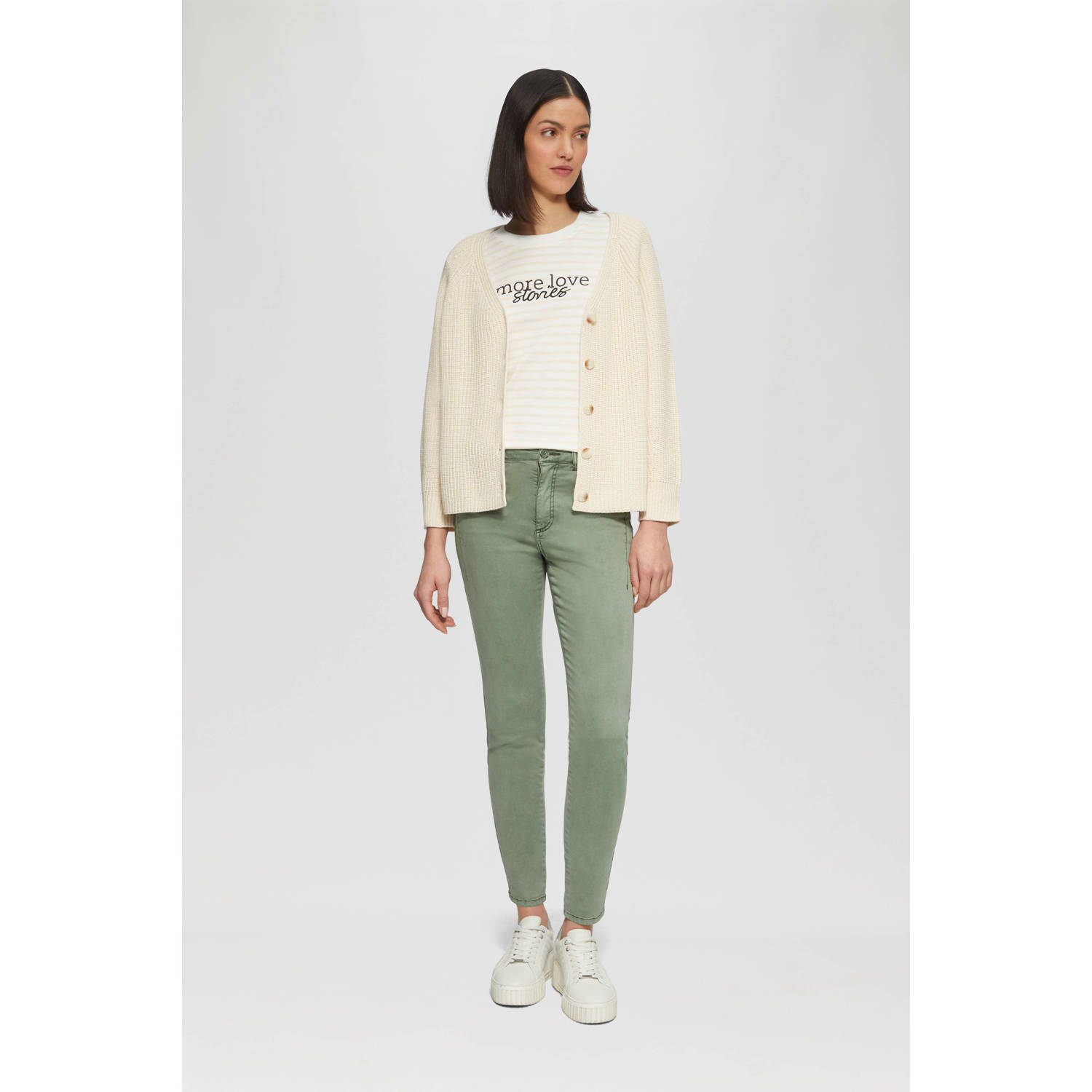S.Oliver RED LABEL Slim fit stoffen broek van katoenmix
