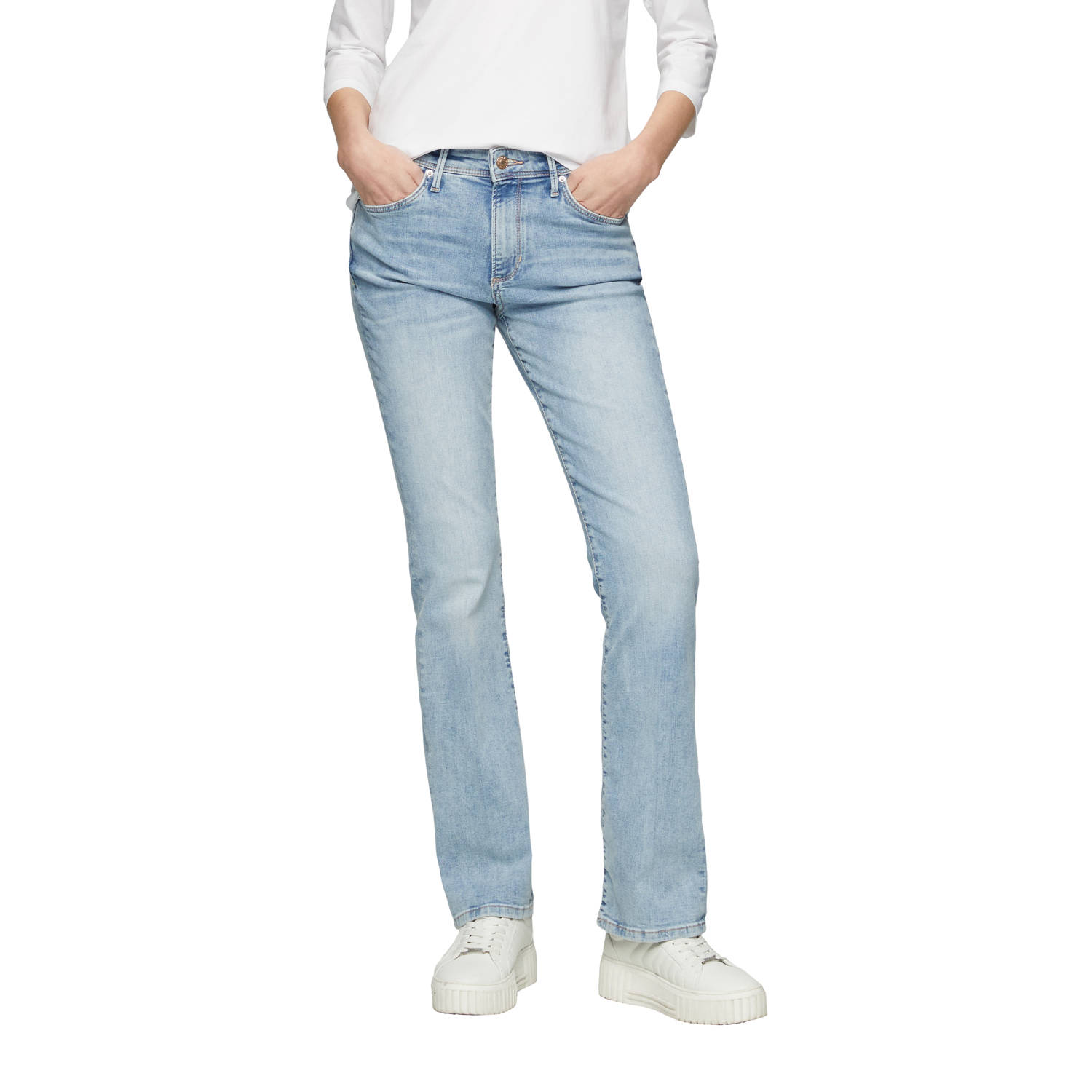S.Oliver regular waist bootcut jeans light blue denim