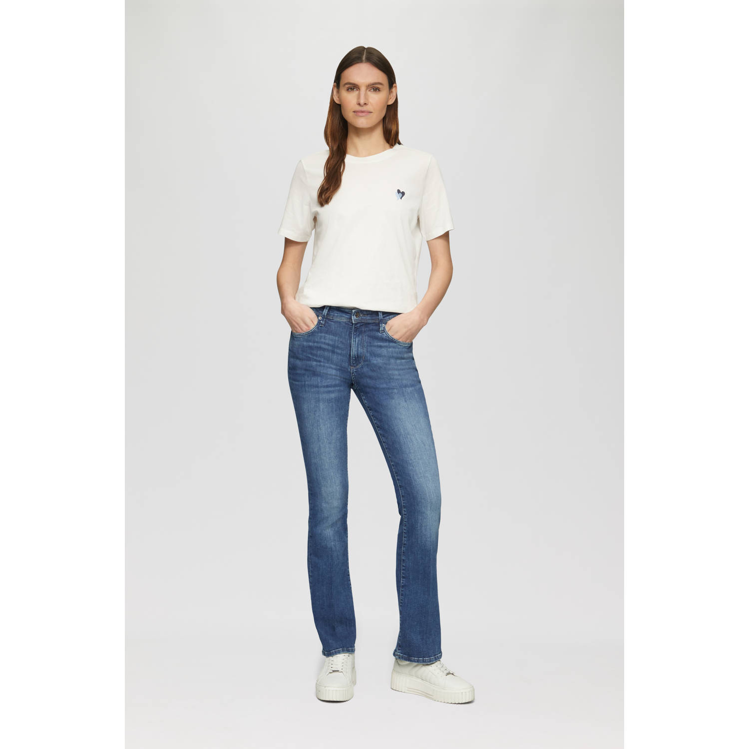 S.Oliver regular waist bootcut jeans dark blue denim