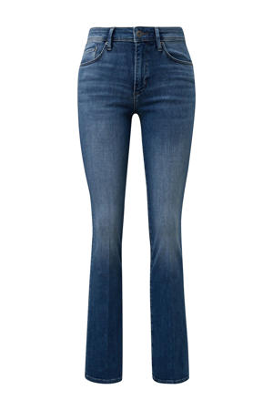 regular waist bootcut jeans dark blue denim