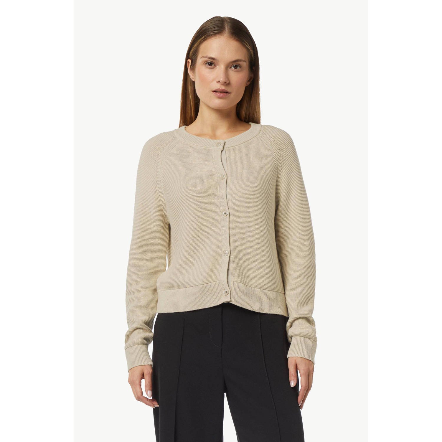 Comma casual identity vest lichtbruin gebreid