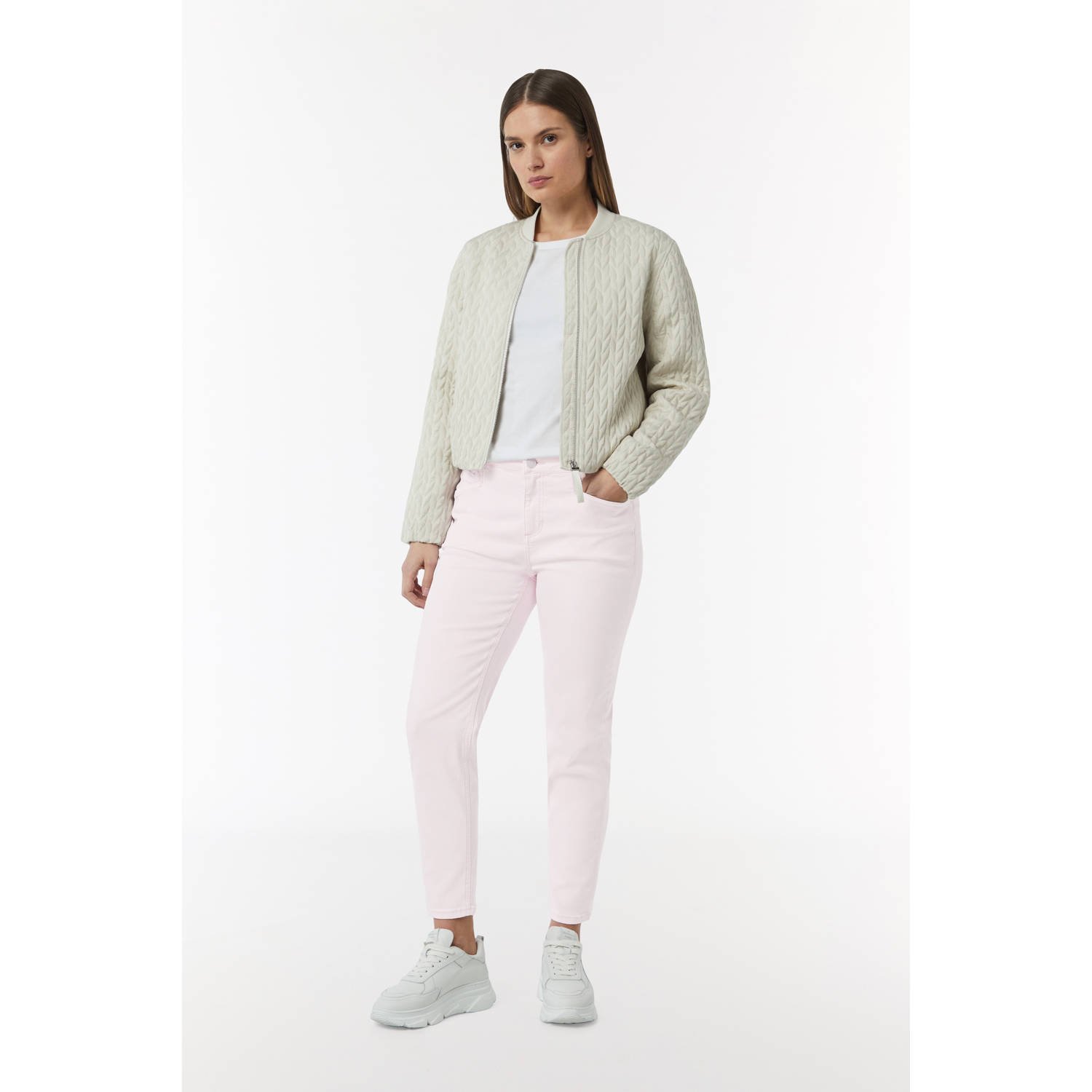 Comma casual identity slim fit jeans lichtroze