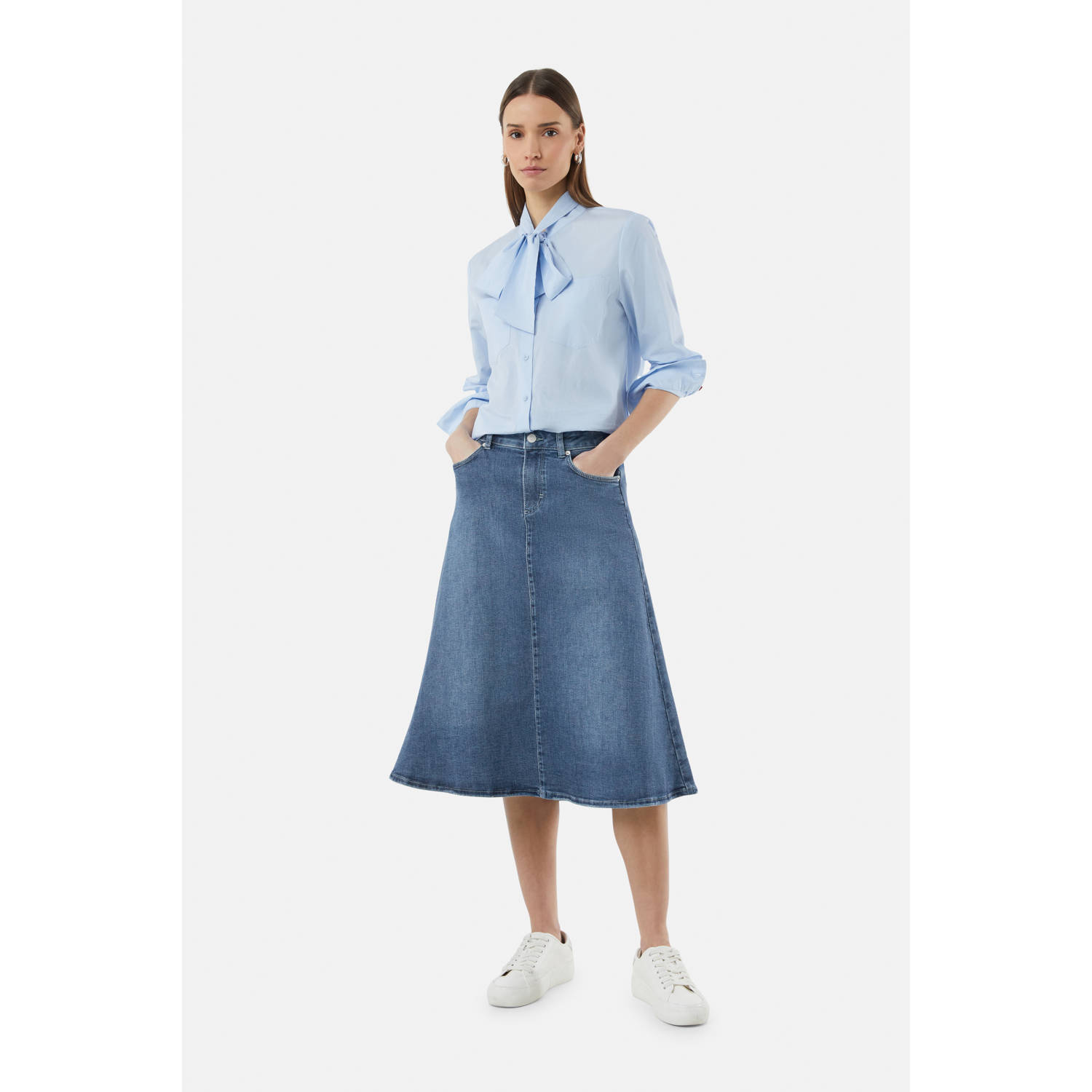 Comma casual identity spijkerrok medium blue denim