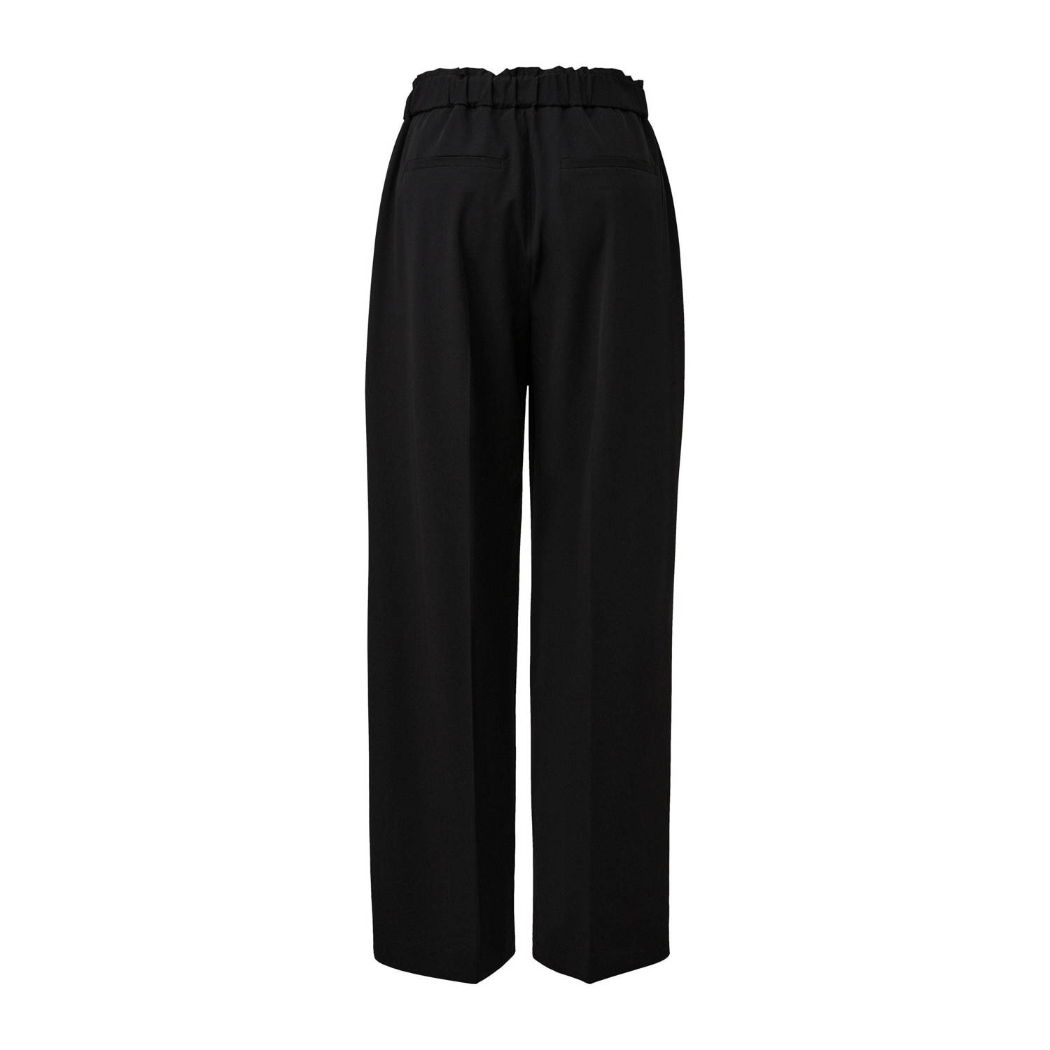 comma casual identity wide leg regular waist broek zwart