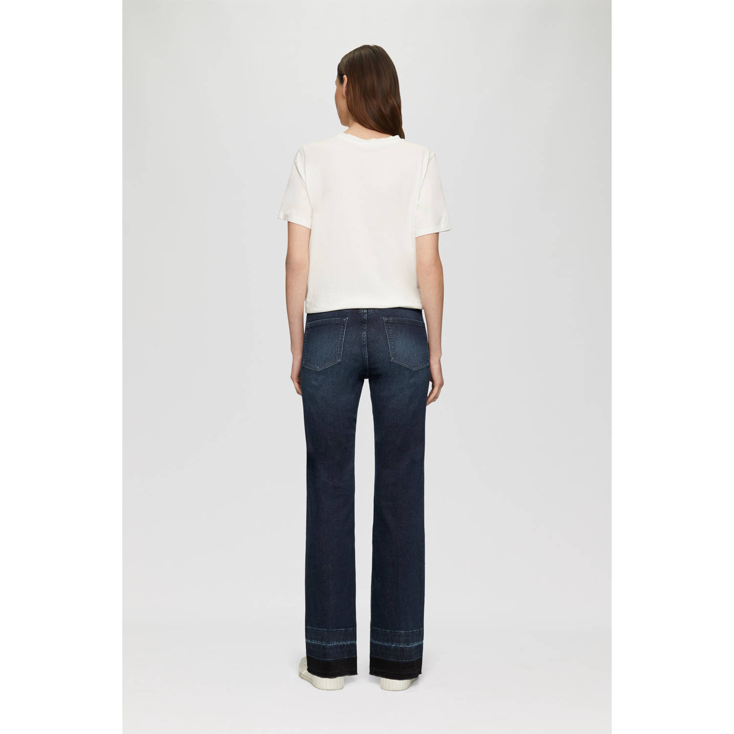 s.Oliver flared jeans dark blue denim