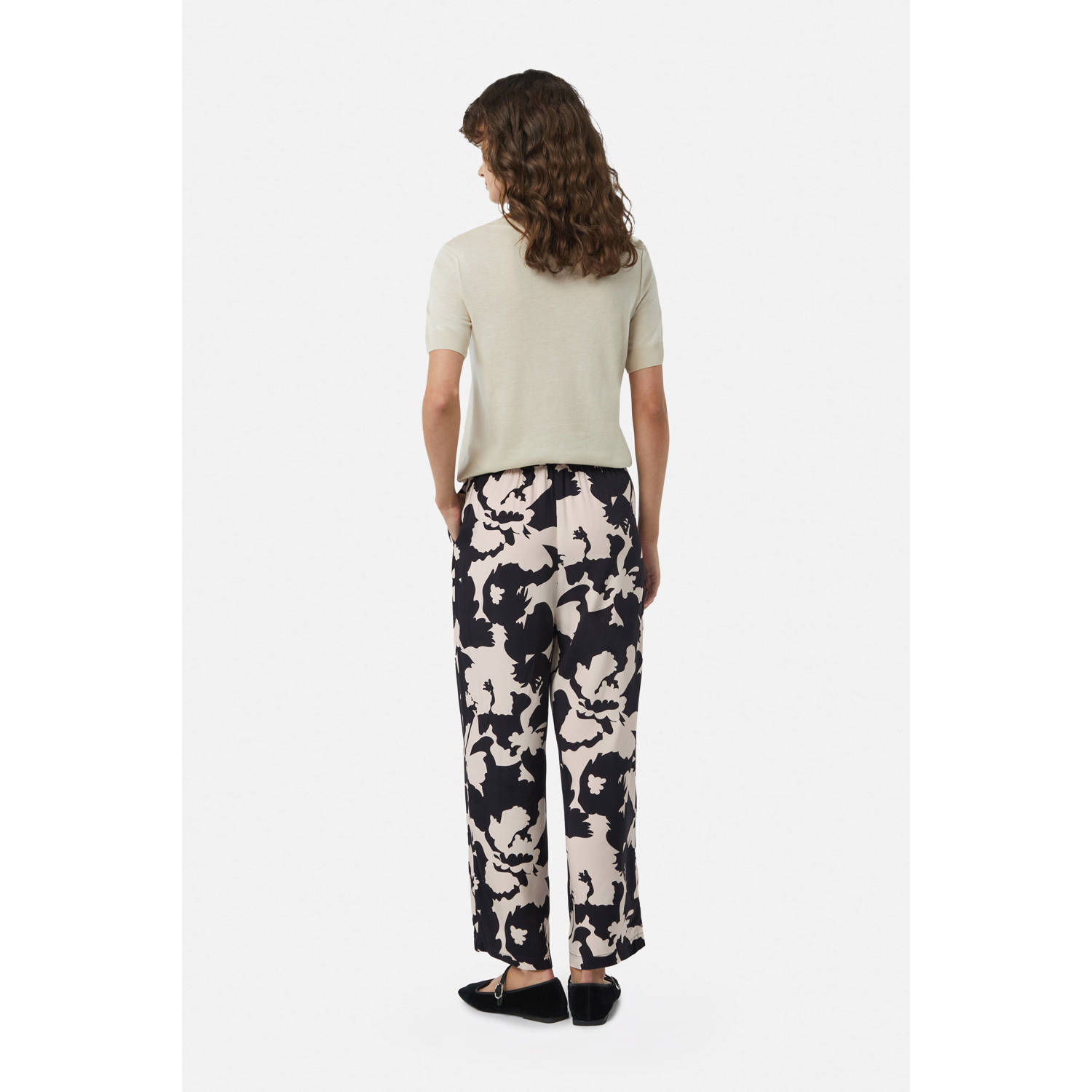 comma straight regular waist casual broek donkerblauw