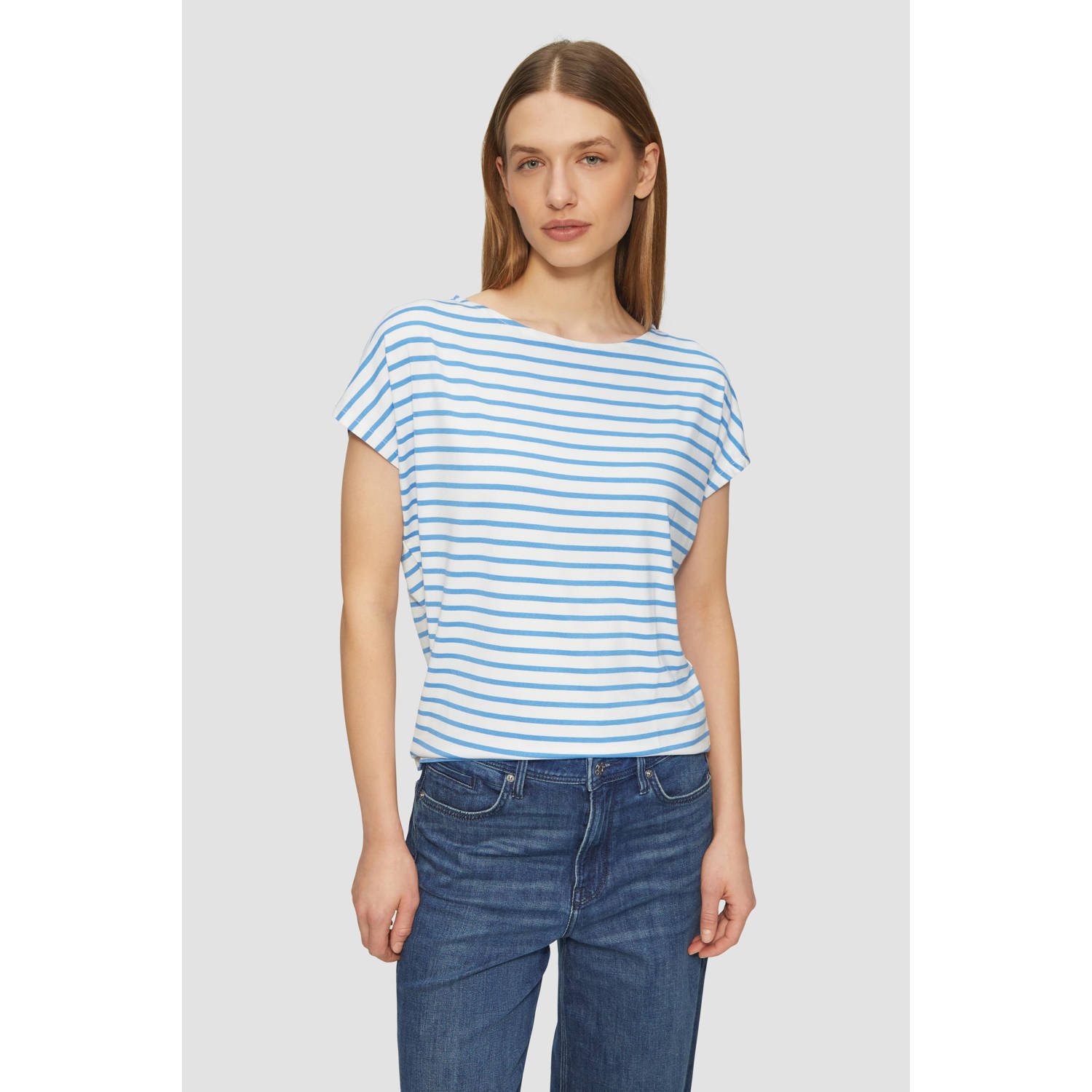 S.Oliver RED LABEL Relaxed fit T-shirt in mix van viscose en elastaan