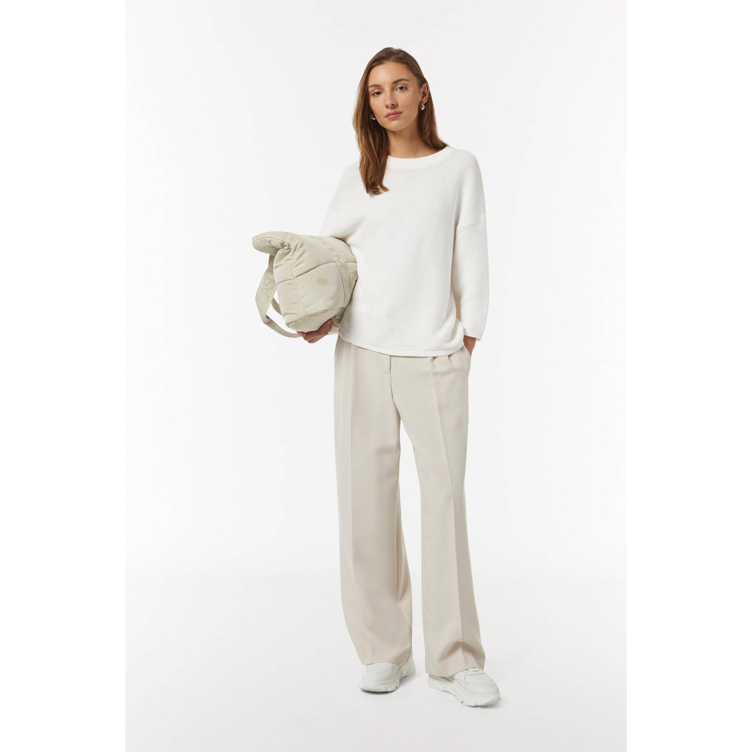 comma casual identity gebreide trui wit