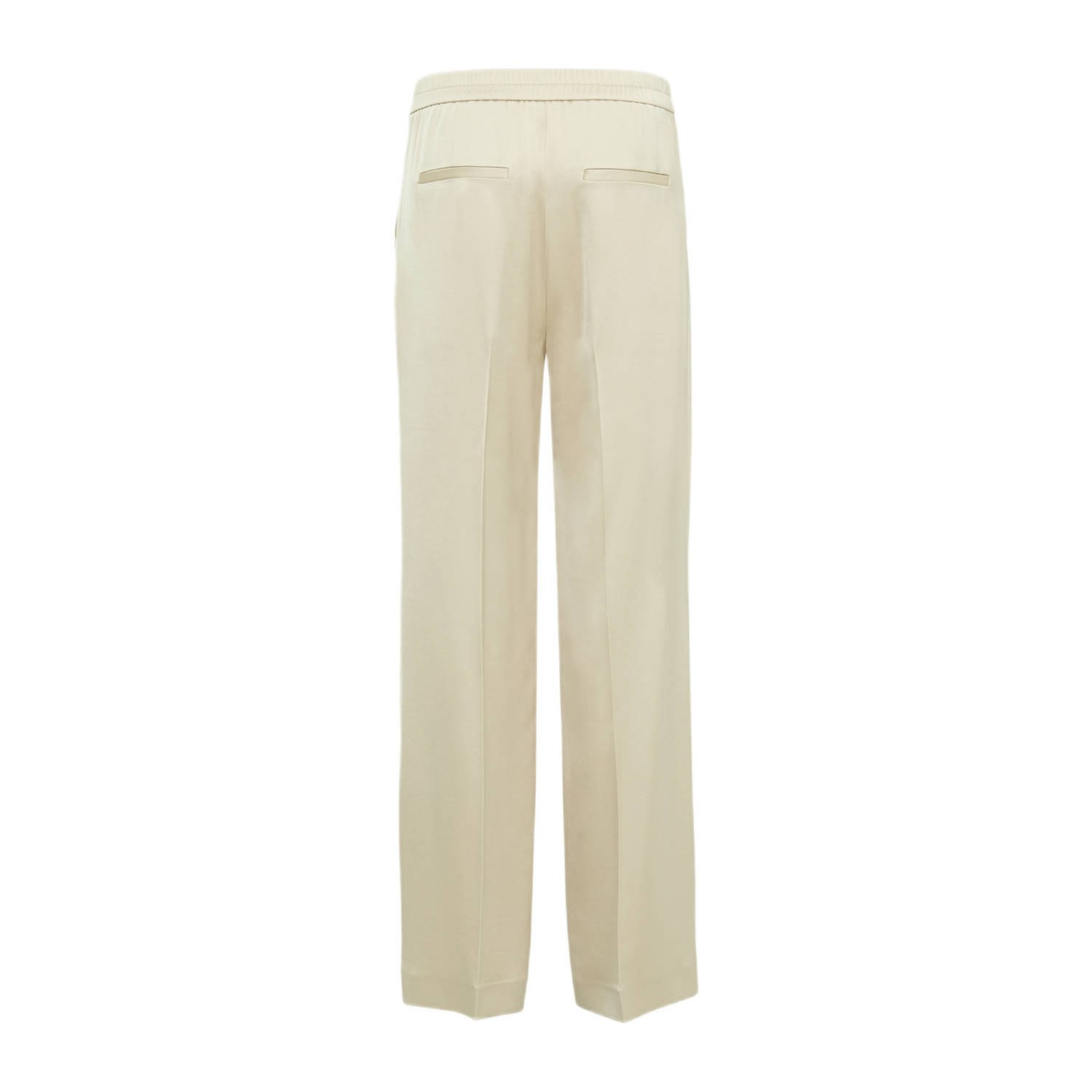 comma wide leg regular waist broek beige