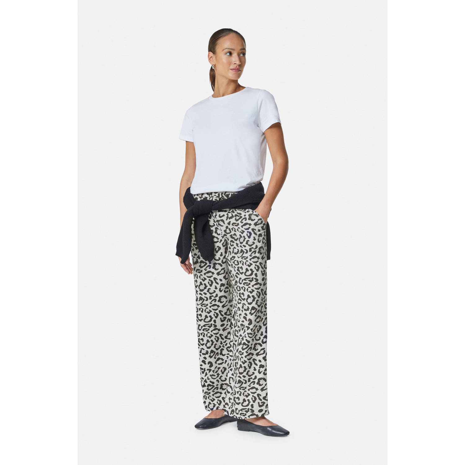 comma casual identity wide leg regular waist broek ecru