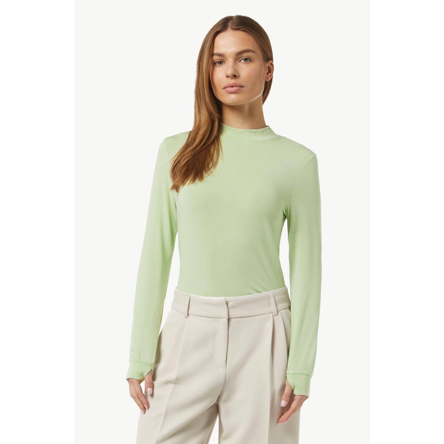 Comma casual identity longsleeve lichtgroen