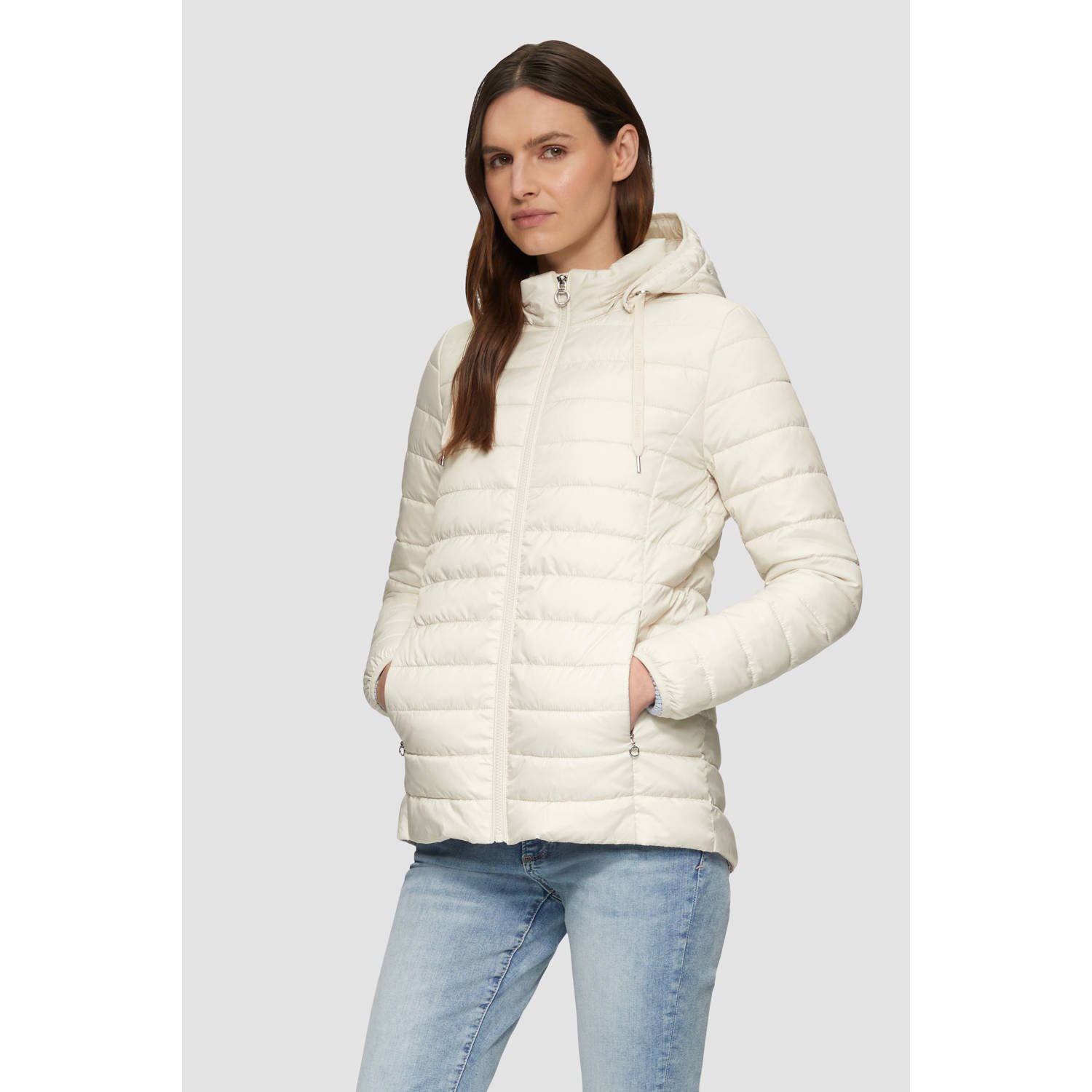 S.Oliver RED LABEL Slim fit gewatteerde jas met afneembare capuchon