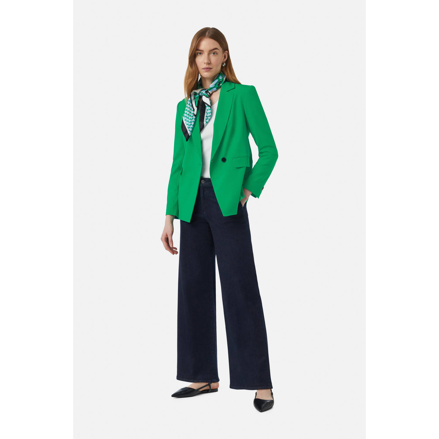 comma regular blazer groen