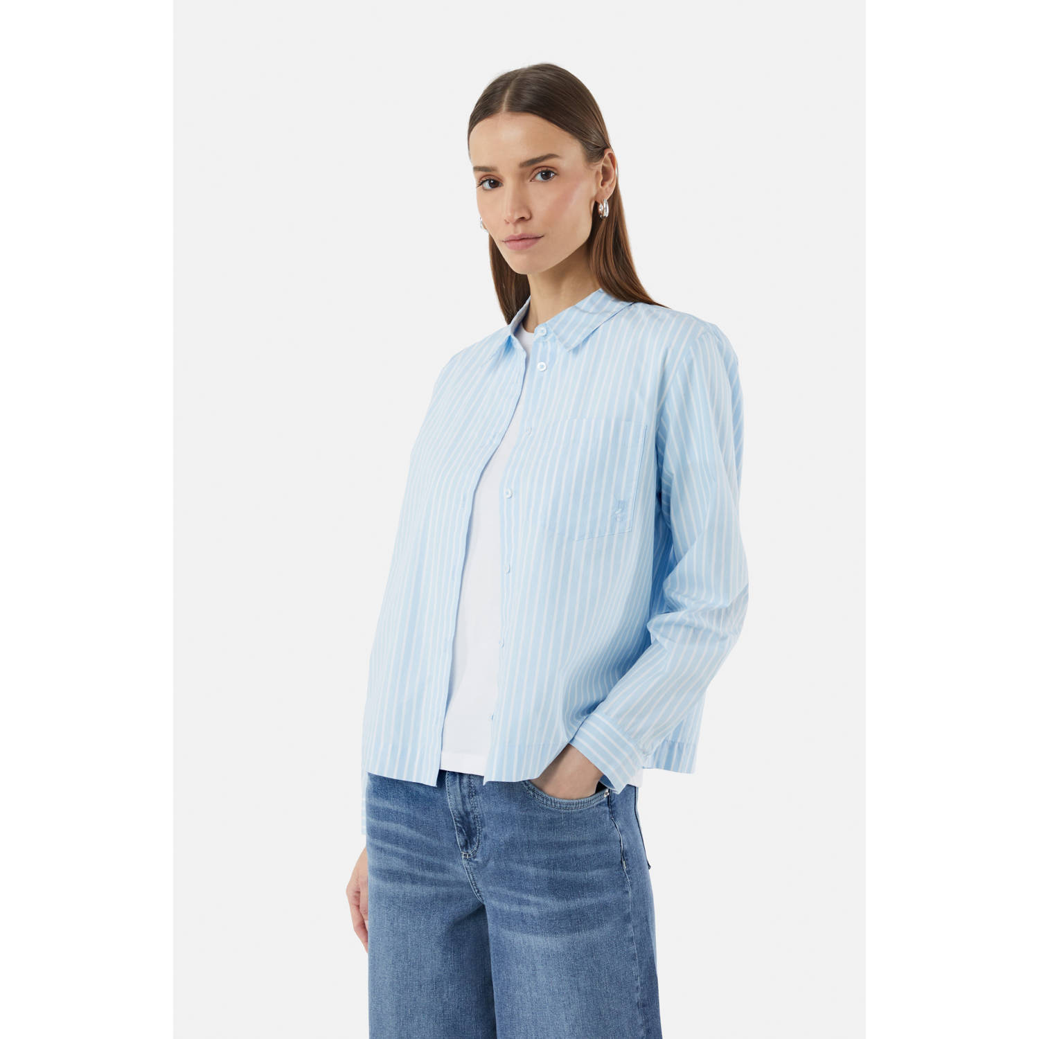 Comma casual identity blouse lichtblauw