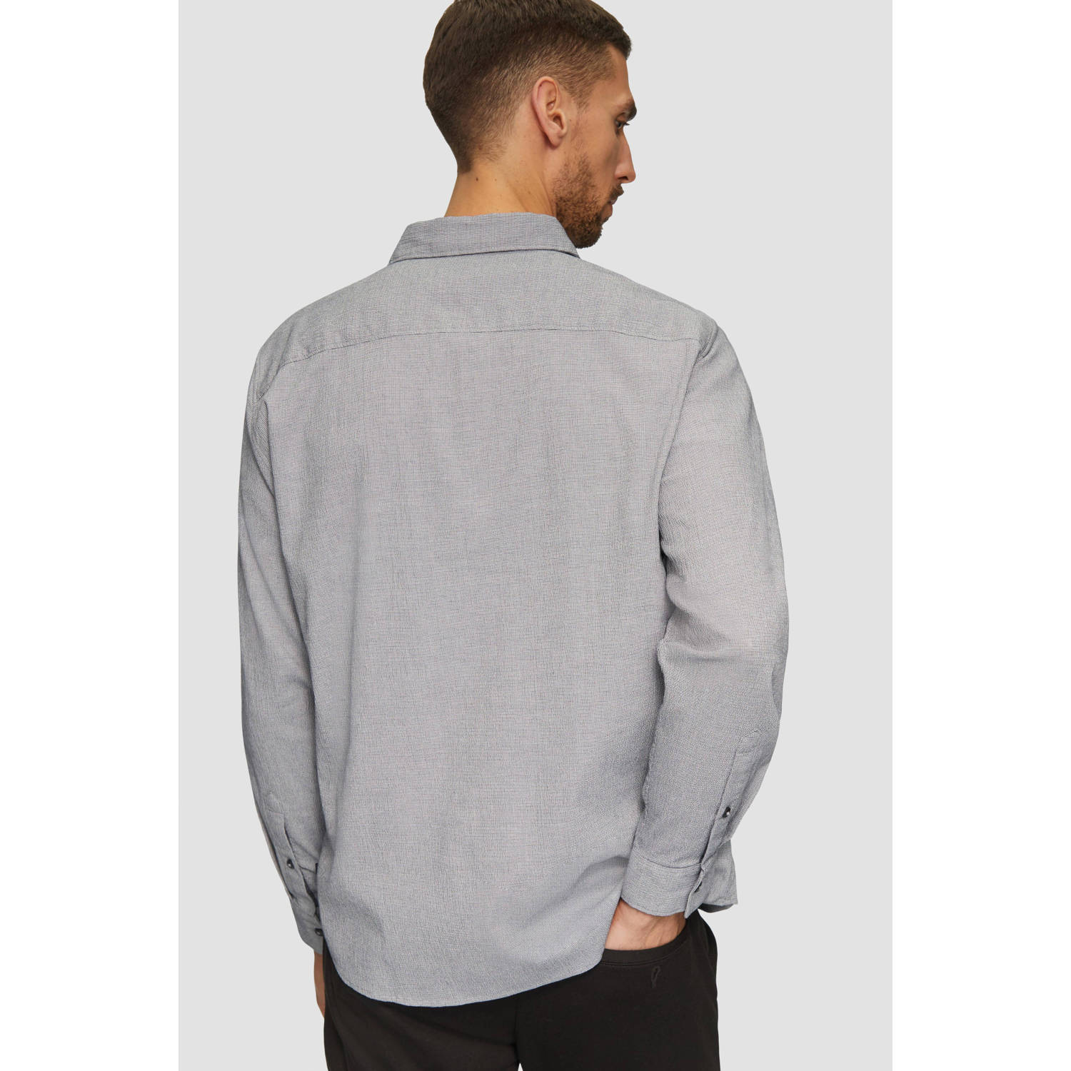 s.Oliver casual overhemd grijs