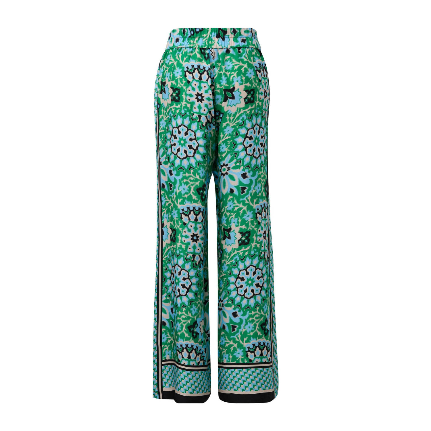 comma wide leg regular waist broek groen