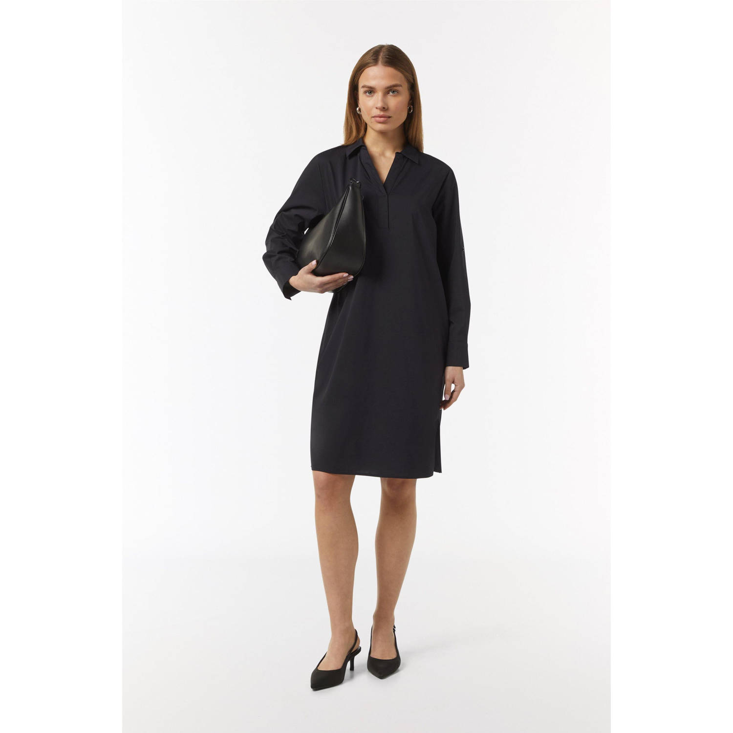 comma midi jurk marine