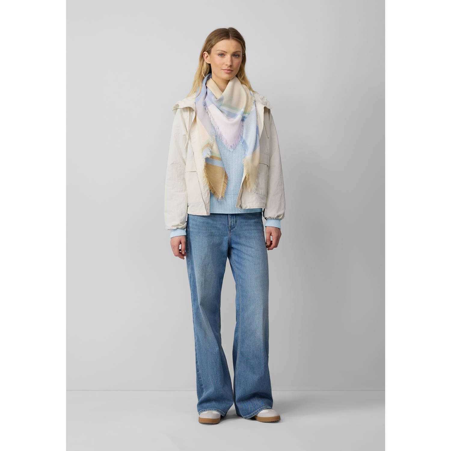 s.Oliver sjaal met all over print beige
