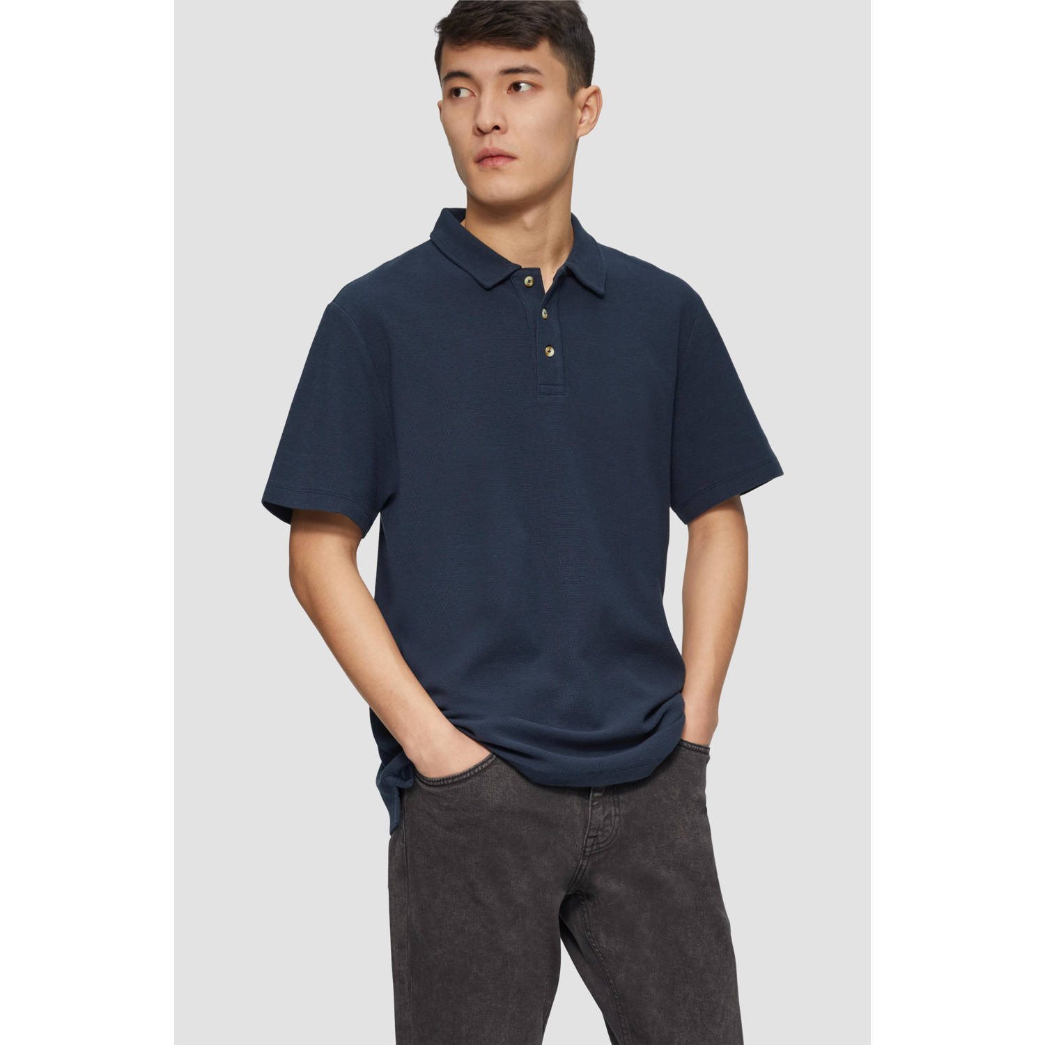 S.Oliver regular polo donkerblauw