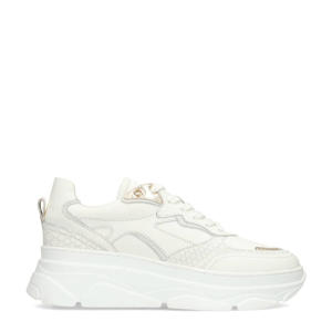 chunky leren sneakers wit
