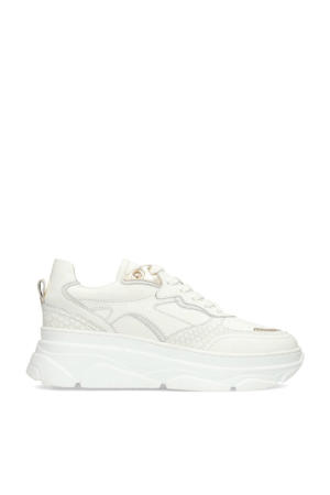 chunky leren sneakers wit